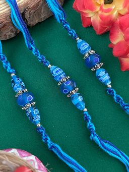 Digital Dress Room - Blue Dark Criss Cross Rakhi (Pack of 3)