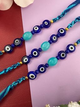Digital Dress Room - Blue Dark Evil Eye Rakhi (Pack of 3)