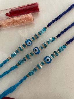 Digital Dress Room - Blue Evil Eye Rakhi (Pack of 3)