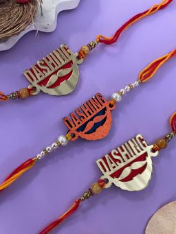 Digital Dress Room - Multi-Color Slogan Dashing Rakhi (Pack of 3)