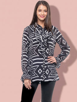 First Resort by Ramola Bachchan - Black Shirt