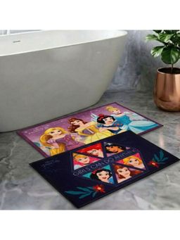 Athom Living - Kids Premium Nylon Bathmat With Latex Backing Anti-Skid Multi-Color (Pack of 2)