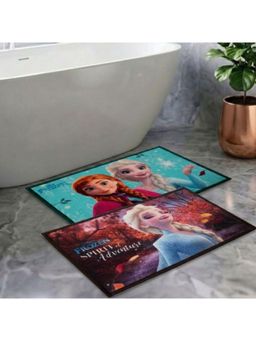 Athom Living - Kids Premium Nylon Bathmat With Latex Backing Anti-Skid Multi-Color (Pack of 2)