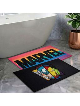 Athom Living - Kids Premium Nylon Bathmat With Latex Backing Anti-Skid Multi-Color (Pack of 2)