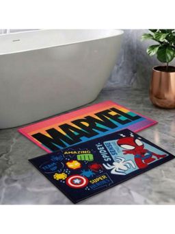 Athom Living - Kids Premium Nylon Bathmat With Latex Backing Anti-Skid Multi-Color (Pack of 2)