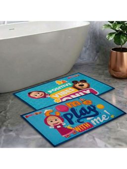 Athom Living - Kids Premium Nylon Bathmat With Latex Backing Anti-Skid Multi-Color (Pack of 2)