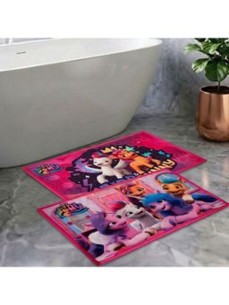 Athom Living - Kids Premium Nylon Bathmat With Latex Backing Anti-Skid Multi-Color (Pack of 2)