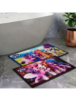 Athom Living - Kids Premium Nylon Bathmat With Latex Backing Anti-Skid Multi-Color (Pack of 2)