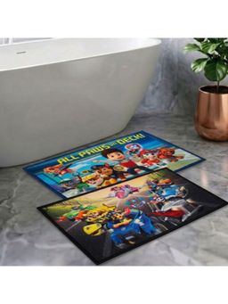 Athom Living - Kids Premium Nylon Bathmat With Latex Backing Anti-Skid Multi-Color (Pack of 2)