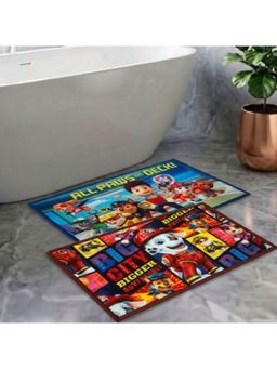 Athom Living - Kids Premium Nylon Bathmat With Latex Backing Anti-Skid Multi-Color (Pack of 2)