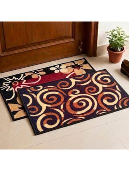 Athom Living - Multi-Color Floral Premium Anti Skid Door Mats (Pack of 2)