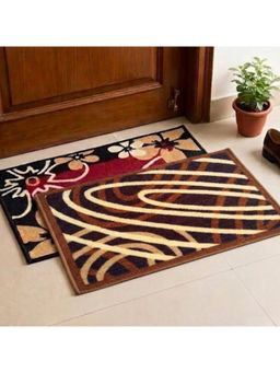 Athom Living - Multi-Color Floral-Abstract Premium Anti Skid Door Mats (Pack of 2)