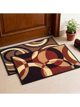 Athom Living - Multi-Colour Geometric Premium Anti Skid Door Mats (Pack of 2)