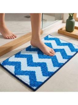 Athom Living - Blue Easy Home Designer Soft Anti Slip Bath Mat (M)