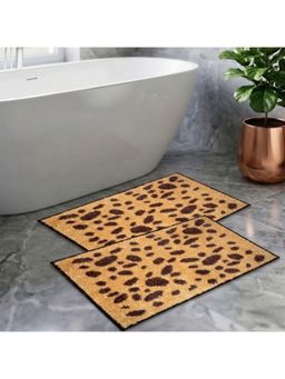 Athom Living - Brown Trendz Easy Home Designer Soft Anti Slip Bath Mats (Pack Of 2) (M)