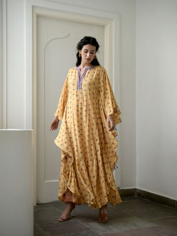 Taro India - Lemon and Lilac Kaftan Dress