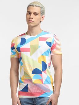 Jack & Jones - White Colourblocked Crew Neck T-shirt