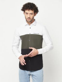 CRIMSOUNE CLUB - Mens White Colorblock Shirt