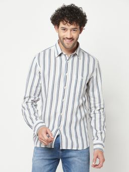 CRIMSOUNE CLUB - Mens Blue Striped Shirt