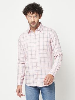CRIMSOUNE CLUB - Mens Pink Checked Shirt