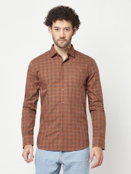 CRIMSOUNE CLUB - Brown Checked Shirt