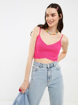 LC WAIKIKI - X-Side Knit Pink Crop Top