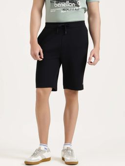 United Colors of Benetton - Relaxed Fit Solid Shorts - Black