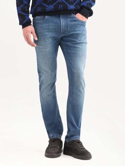 Rare Rabbit - HAWK SLIM FIT MID WASH TINTED JEANS - Blue
