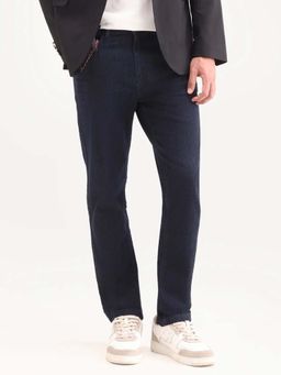 Rare Rabbit - KURT CARROT FIT RAW DENIM WITH 3D WISHKERS - Navy Blue