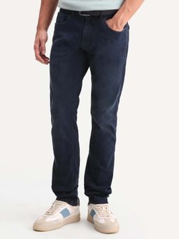 Rare Rabbit - HAWK SLIM FIT VINTAGE DARK WASH DENIM - Navy Blue