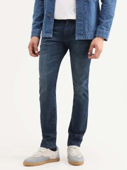 Rare Rabbit - HAWK SLIM FIT MID WASH TINTED JEANS - Navy Blue