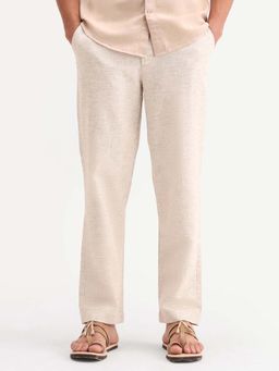 Rare Rabbit - Regular Fit Textured Trouser - Beige
