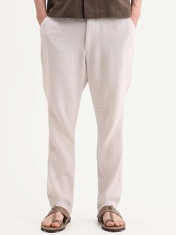 Rare Rabbit - LINEN LOOK REGULAR FIT Trouser - Off White