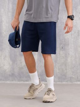 WROGN - Cotton Terry Regular Fit Shorts - Navy Blue