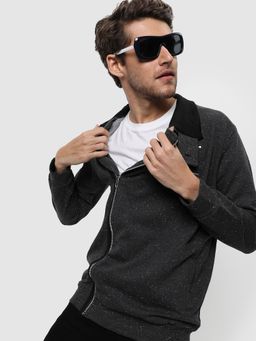 Campus Sutra - Men Solid Zipper Jacket