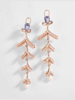 Outhouse - Le Sunset Palm Free Fall Blue Earrings