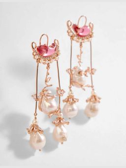Outhouse - Le Cleo Dewdrop Pink Earrings