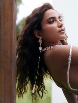 Outhouse - Leopard Veil Shoulder Brown Earrings
