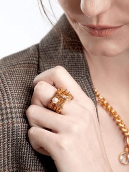 Outhouse - Myriad Charm Stacked White Ring