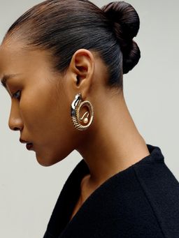 Outhouse - Seris Concentric Hoop White Earrings