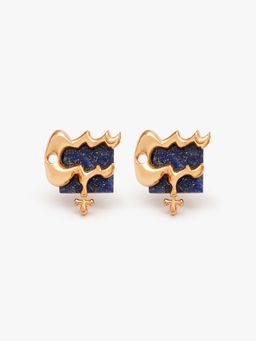 Outhouse - Aquarius Zodiac Studs Blue Earrings
