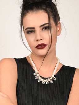 Odette - White Solid Plain Mixed Metal Necklaces