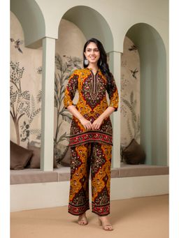 BERRYLICIOUS - Mustard Ethnic Motif Printed Co-Ord Set