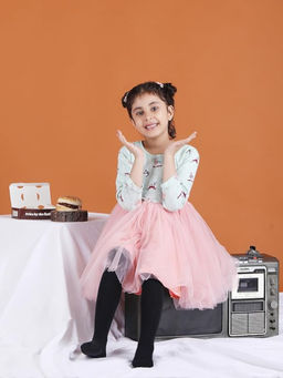 BRACHY - Black Full Footed Girls Winter Fur Velvet Tights