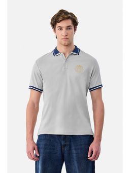 Snitch - Grey Solid Half Sleeves Regular Casual Polo T-shirt