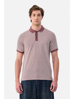 Snitch - Burgundy Half Sleeves Slim Casual Polo T-shirt