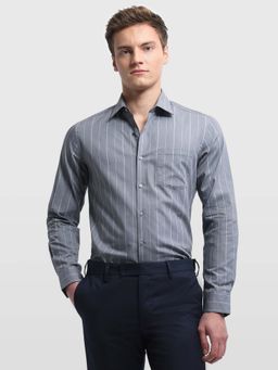 Arrow - Men's Grey Vertical Striped Originals Shirt