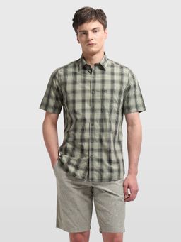Arrow Sports - Men's Plaid Checked Sage and Sun Shirt