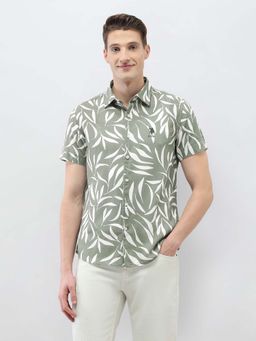 U.S. Polo Assn. Denim Co. - Men's Tropical Printed Motel On The Coast Shirt