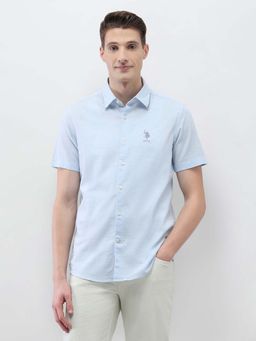 U.S. Polo Assn. Denim Co. - Men's Blue Solid Motel On The Coast Shirt